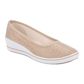 Comer Zapatillas de cuña doradas dorado 3