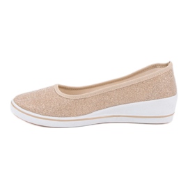 Comer Zapatillas de cuña doradas dorado 4