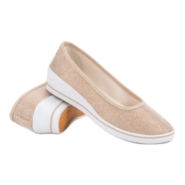 Comer Zapatillas de cuña doradas dorado 5