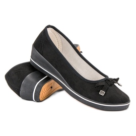 Bombas de cuña negro 6