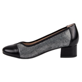 Zapatos de salón en el talón plano VINCEZA negro gris 4