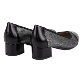Zapatos de salón en el talón plano VINCEZA negro gris 5