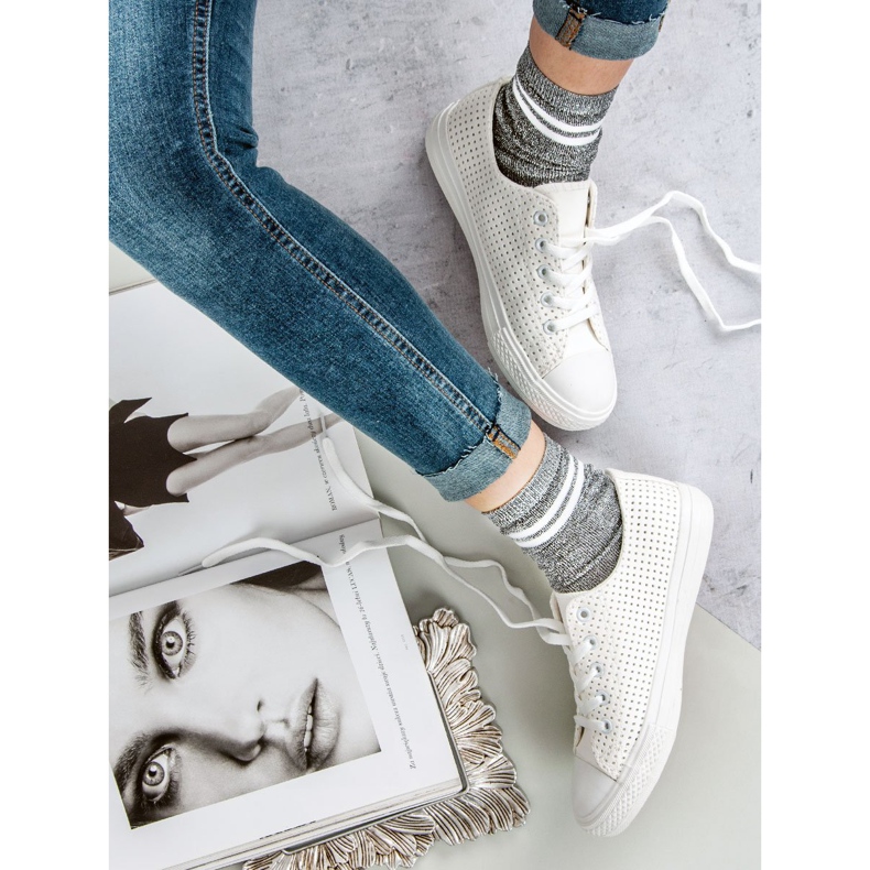 Kylie Zapatillas caladas en la unión blanco 1 Kylie Zapatillas caladas en la unión blanco 1