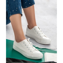 Kylie Zapatillas caladas en la unión blanco 6