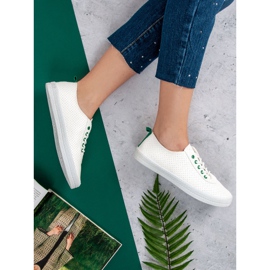 Kylie Zapatillas con cordones calados blanco 4