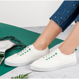 Kylie Zapatillas con cordones calados blanco 7