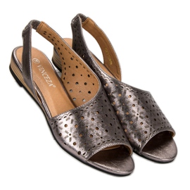 Sandalias caladas VINCEZA gris 4