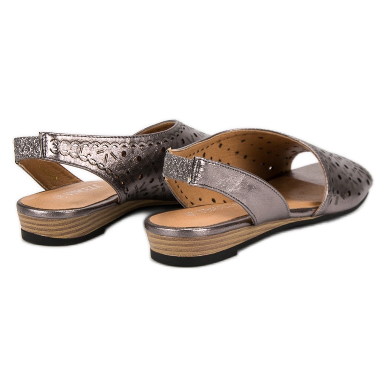 Sandalias caladas VINCEZA gris 1
