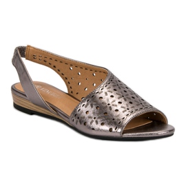 Sandalias caladas VINCEZA gris 5