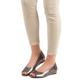 Bailarinas VINCEZA Open Toe gris 2