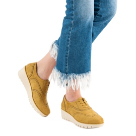 Corina Zapatos de cuña mostaza amarillo 3