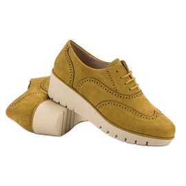 Corina Zapatos de cuña mostaza amarillo 7