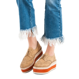 Corina Zapatos de cuña de moda marrón 1