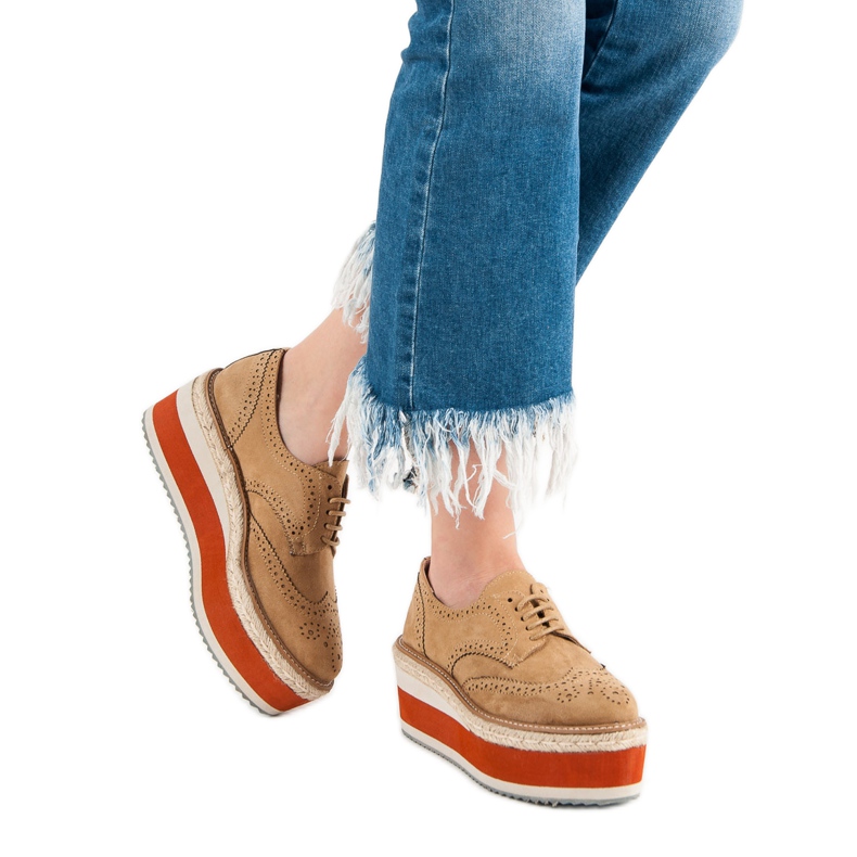 Corina Zapatos de cuña de moda marrón 2