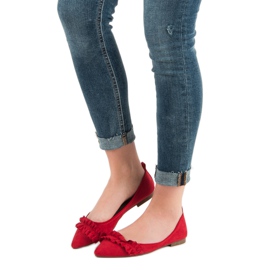 Corina Bailarinas de ante con volante rojo 1