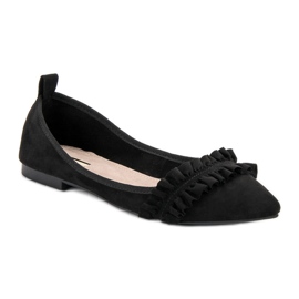 Corina Bailarinas de ante con volante negro 4