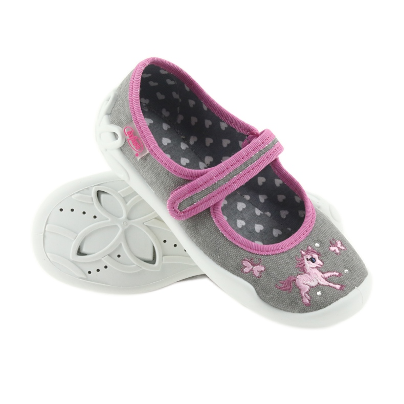 Zapatillas befado calzado infantil 114X325 plantilla Soft-B gris rosado 3