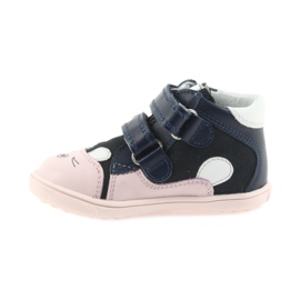 Botines zapatos infantiles cierre adhesivo conejo Bartek 11702 blanco azul marino rosa 2