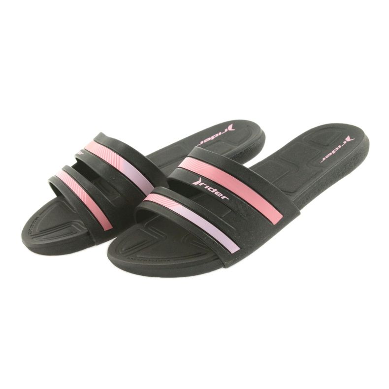 Zapatilla de piscina mujer negra Rider 82504 negro rosado 4