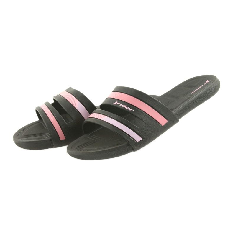 Zapatilla de piscina mujer negra Rider 82504 negro rosado 3