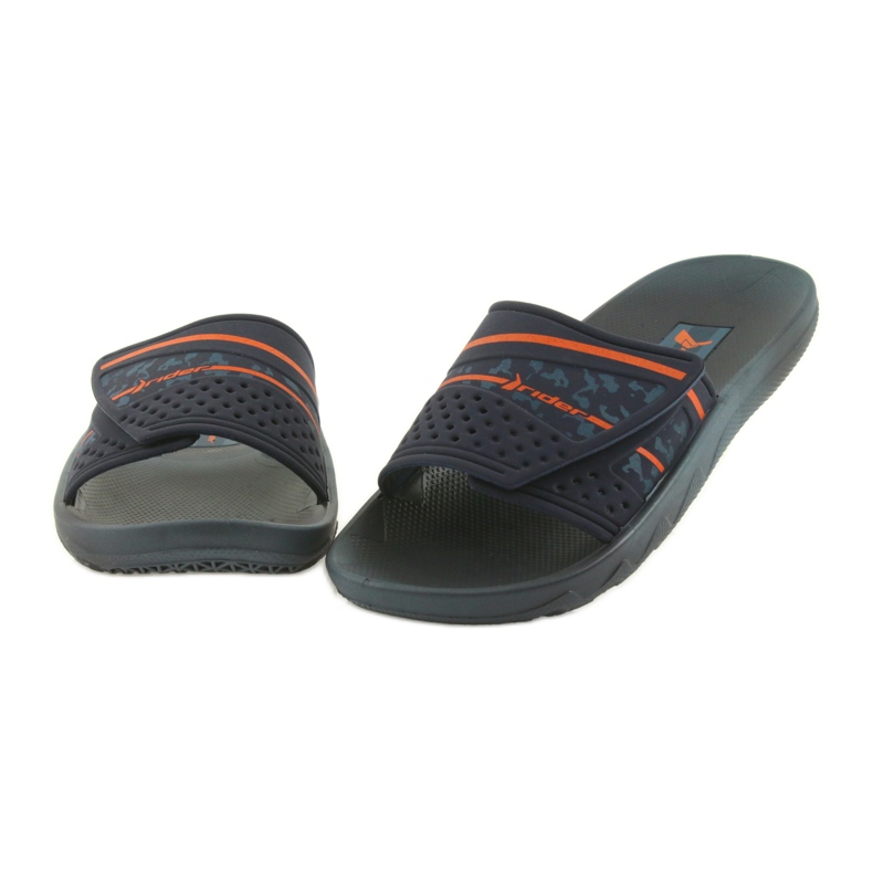 Zapatillas hombre Rider 82500 azul marino ocio naranja 4