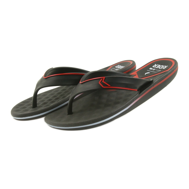 Rider 11315 chanclas de gel para hombre negro rojo 3