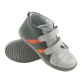 Ren But Rhine Shoes Boys With Velcro 4275 Popiel/Orange gris 3