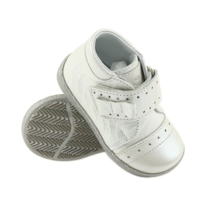 Zapatos infantiles con velcro Ren But 1535 con lazo plateado. plata 3