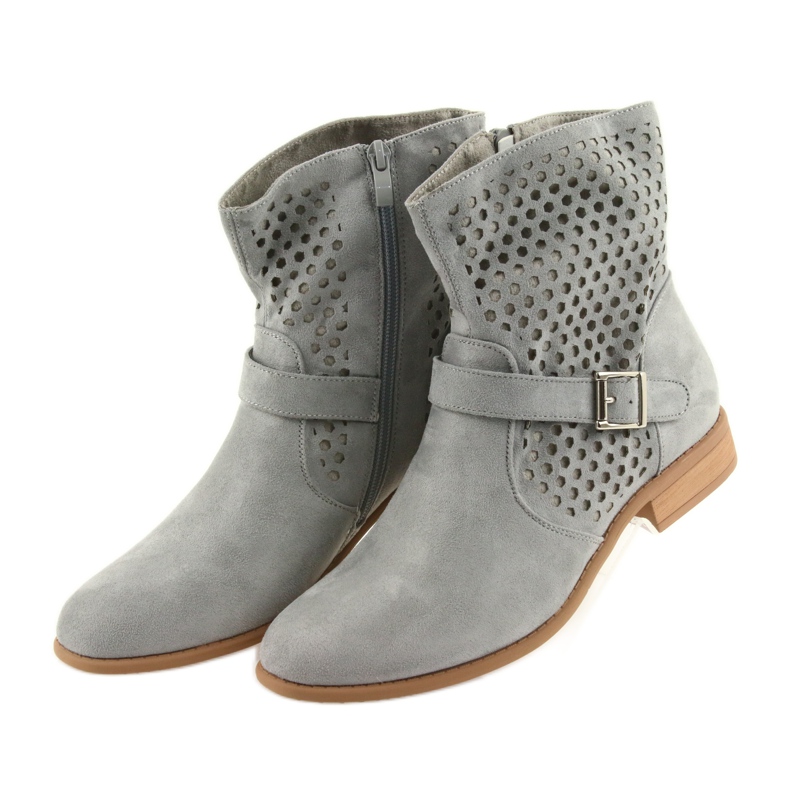 M.Daszyński Botas casual de mujer gris ante gris SA142 3