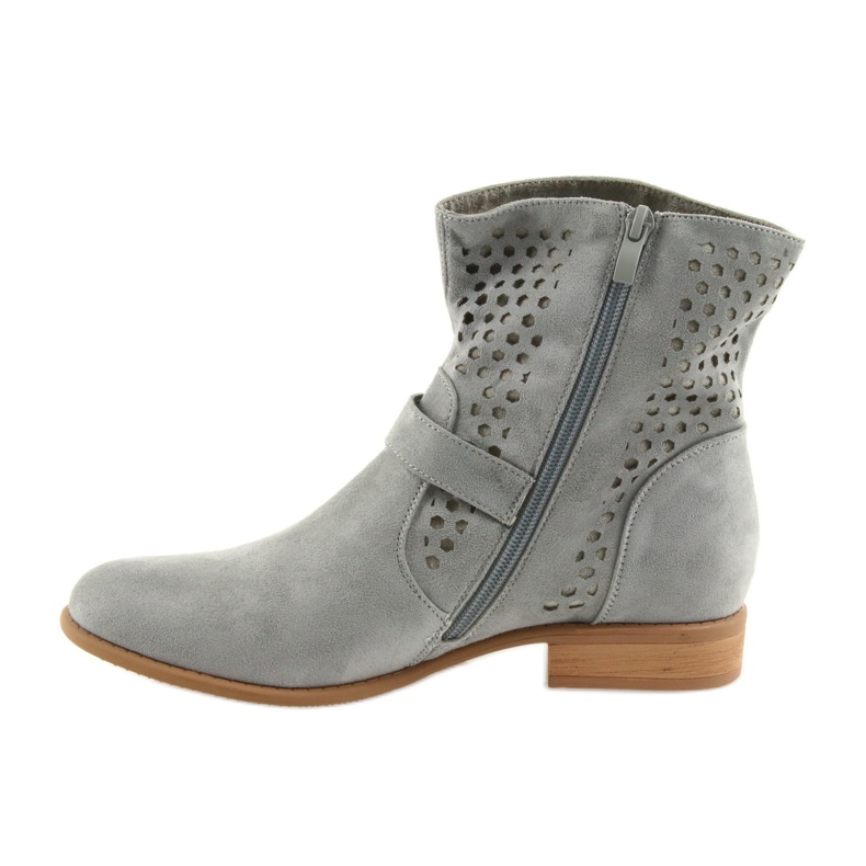 M.Daszyński Botas casual de mujer gris ante gris SA142 2