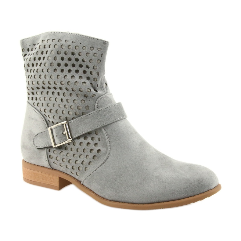 M.Daszyński Botas casual de mujer gris ante gris SA142 1