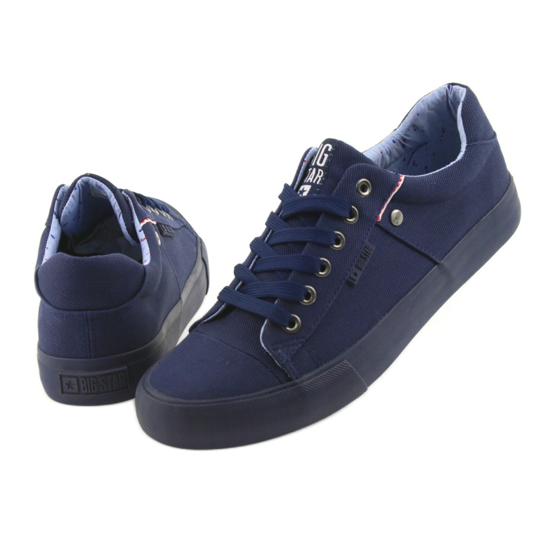 Zapatillas de hombre Big Star, azul marino atadas 174094 5