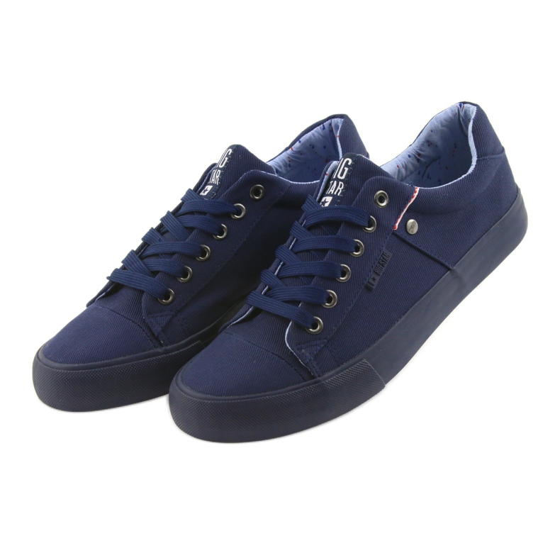 Zapatillas de hombre Big Star, azul marino atadas 174094 4