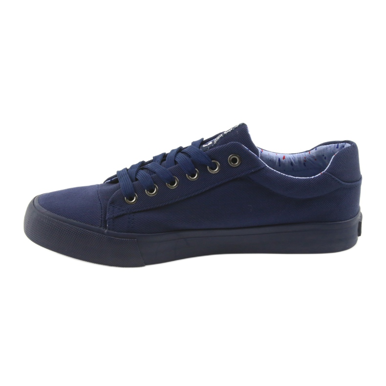 Zapatillas de hombre Big Star, azul marino atadas 174094 2
