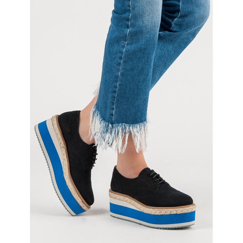 Corina Zapatos de cuña de moda negro 1