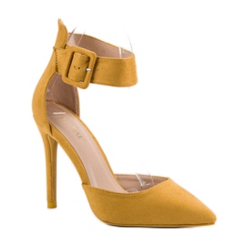 Tacones De Ante Mostaza amarillo 5