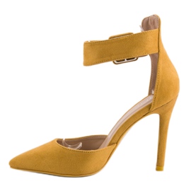 Tacones De Ante Mostaza amarillo 6