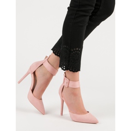 Tacones de ante rosa rosado 1