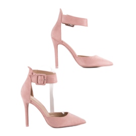 Tacones de ante rosa rosado 2