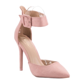 Tacones de ante rosa rosado 4