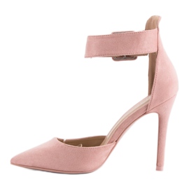 Tacones de ante rosa rosado 5