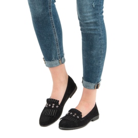 Laura Mode Mocasines de ante negro 1