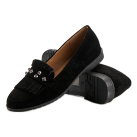 Laura Mode Mocasines de ante negro 5