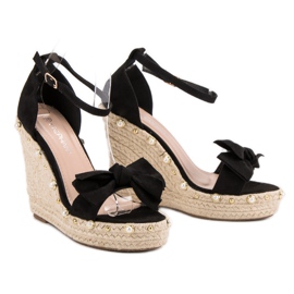 STEPHAN Sandalias Alpargatas Con Lazo negro 1