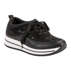 Calzado deportivo con cristales negro 4