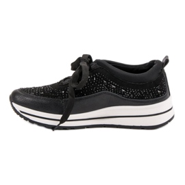 Calzado deportivo con cristales negro 5