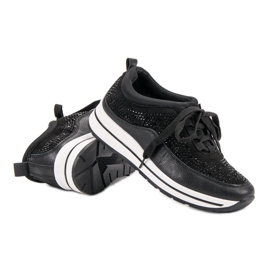 Calzado deportivo con cristales negro 6