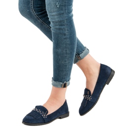 Laura Mode Mocasines azul marino con jets 3
