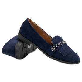 Laura Mode Mocasines azul marino con jets 1
