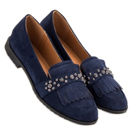 Laura Mode Mocasines azul marino con jets 4